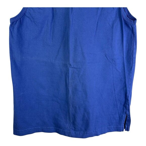 Big Dogs Mens Large Tank Top Script Embroidered Logo 90s Y2K Blue Shirt - Picture 6 of 10